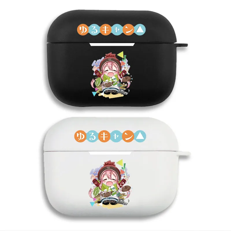 Laid-Back Camp Nadeshiko Kagamihara Camping - Cute Anime Chibi Matte Silicone AirPods Case