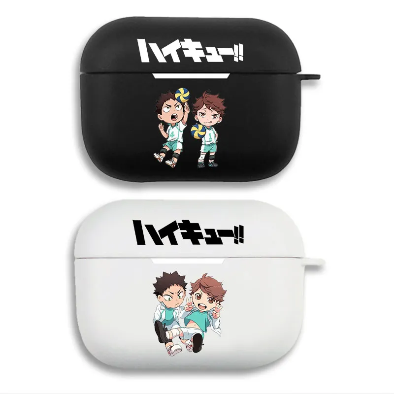 Haikyuu Oikawa Tooru & Iwaizumi Hajime Aoba Johsai - Cute Anime Chibi Matte Silicone AirPods Case
