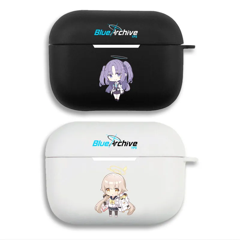 Blue Archive Yuuka & Hifumi - Cute Anime Chibi Matte Silicone AirPods Case