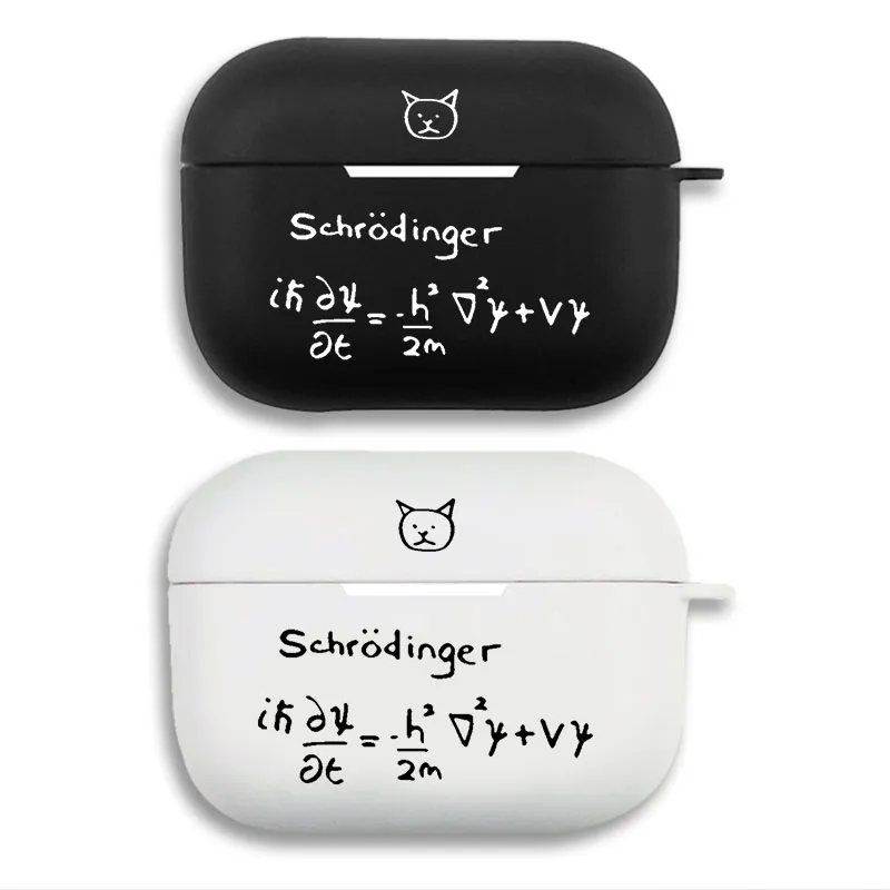 Schrodinger's Cat Equation - Funny Physics Science Matte Silicone AirPods Case