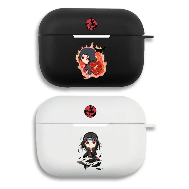 Ninja Anime Itachi Uchiha Akatsuki Crow Chibi Graphic Matte Silicone AirPods Case
