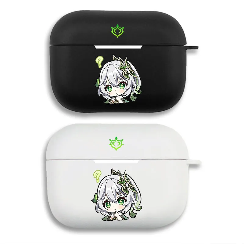Original God Nahida Chibi Graphic Print Matte Silicone AirPods Case
