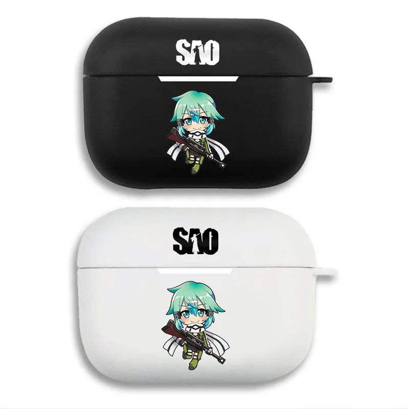 Sword Art Online Sinon Chibi Graphic Print Matte Silicone AirPods Case