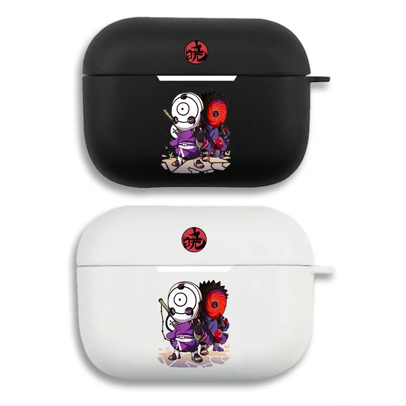 Ninja Anime Obito Uchiha Tobi Akatsuki Chibi Graphic Matte Silicone AirPods Case