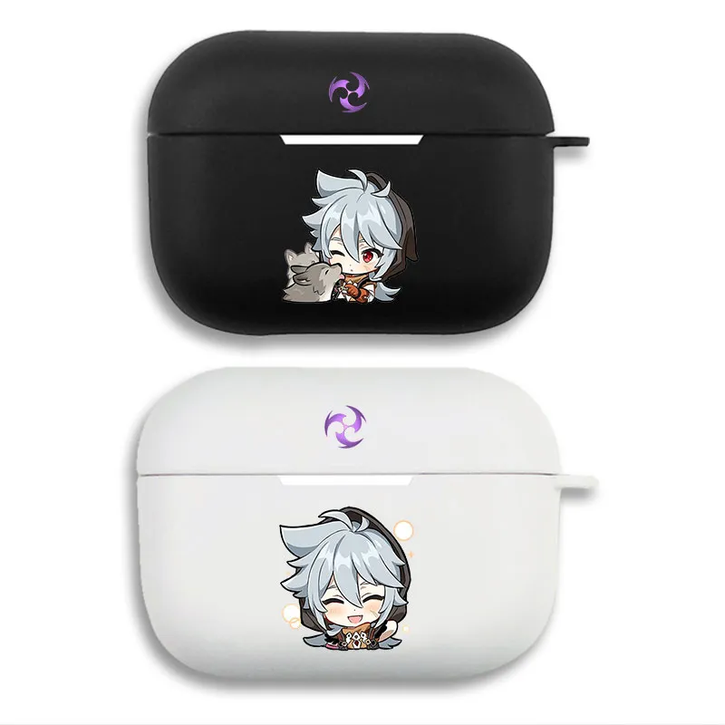 Original God Razor Chibi Graphic Print Matte Silicone AirPods Case