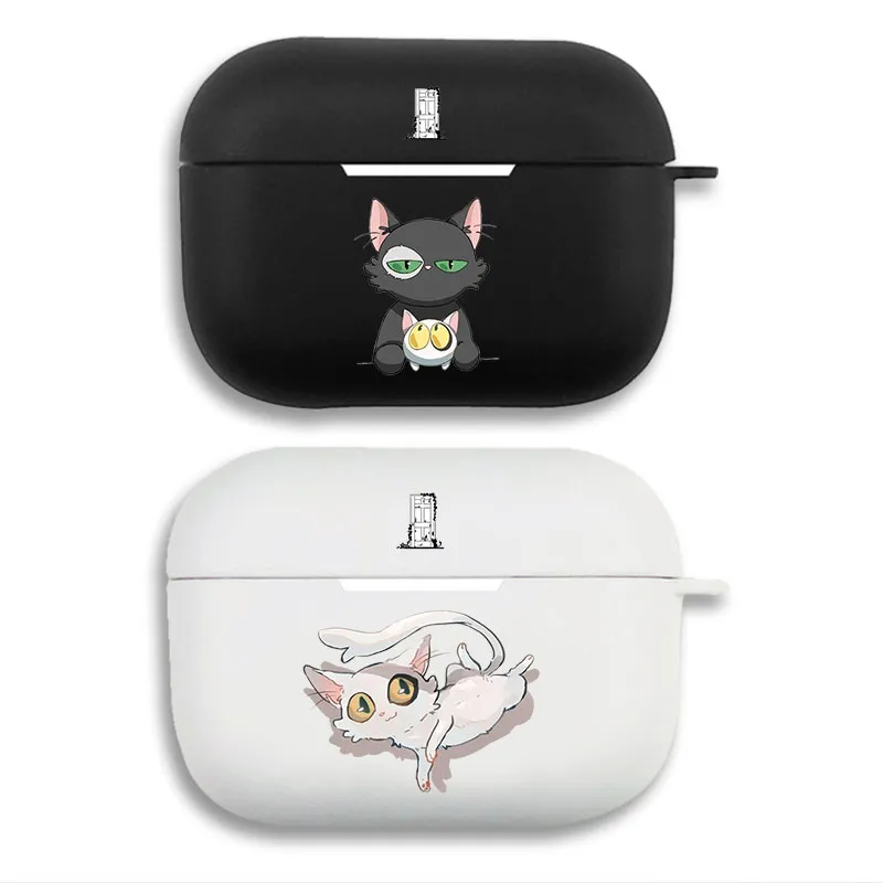 Suzume - Daijin and Sadajin Cats Cute Anime Graphic Print Matte Silicone AirPods Case