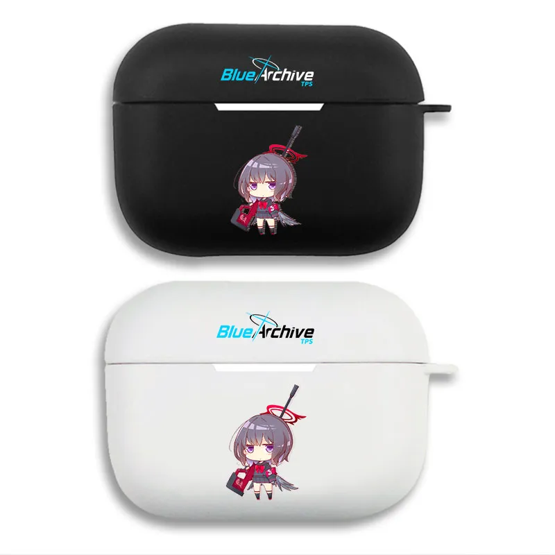 Blue Archive - Mashiro Cute Chibi Anime Print Matte Silicone AirPods Case