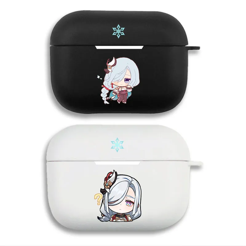 Original God - Shenhe Cute Chibi Anime Print Matte Silicone AirPods Case