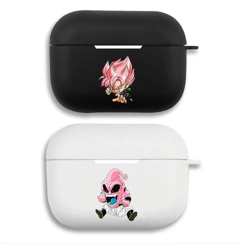 Ki Fighter - Goku Black Rosé and Kid Buu Cute Character Print Matte Silicone AirPods Case