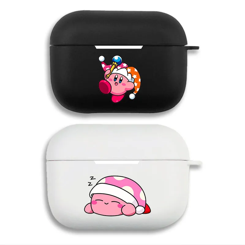 Kirby - Mirror and Sleeping Cute Character Print Matte Silicone AirPods Case