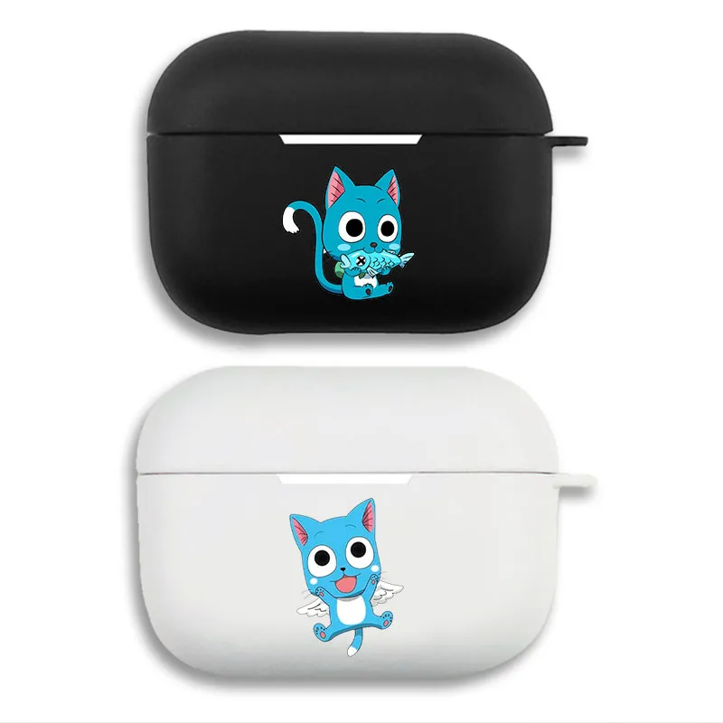 Fairy Tail - Cute Happy the Cat Exceed Anime Print Matte Silicone AirPods Case