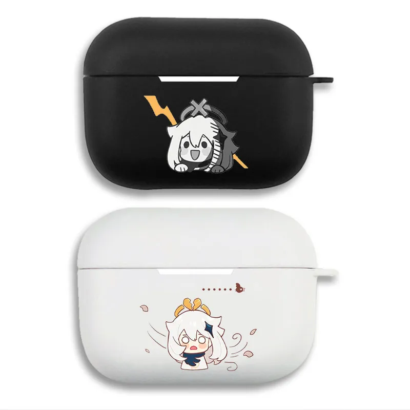 Original God Paimon Emergency Food - Funny Chibi Anime Meme Printed Matte Silicone AirPods Case