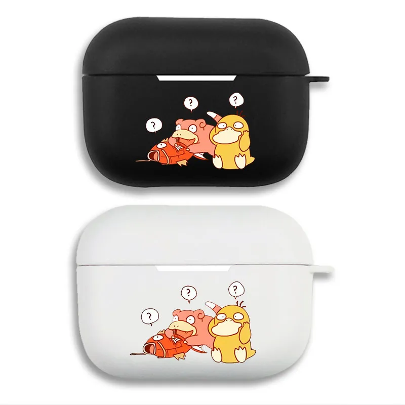 Creature Collection Psyduck Slowpoke Magikarp - Funny Chibi Anime Meme Printed Matte Silicone AirPods Case