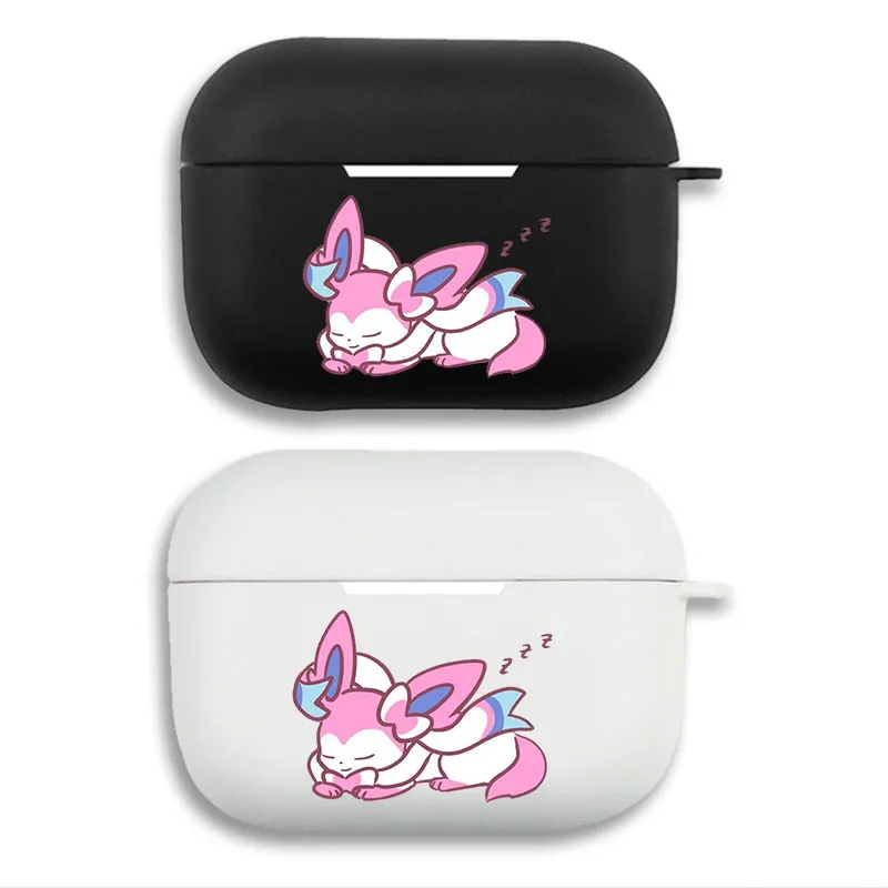 Creature Collection Sleeping Sylveon - Cute Chibi Eeveelution Anime Printed Matte Silicone AirPods Case