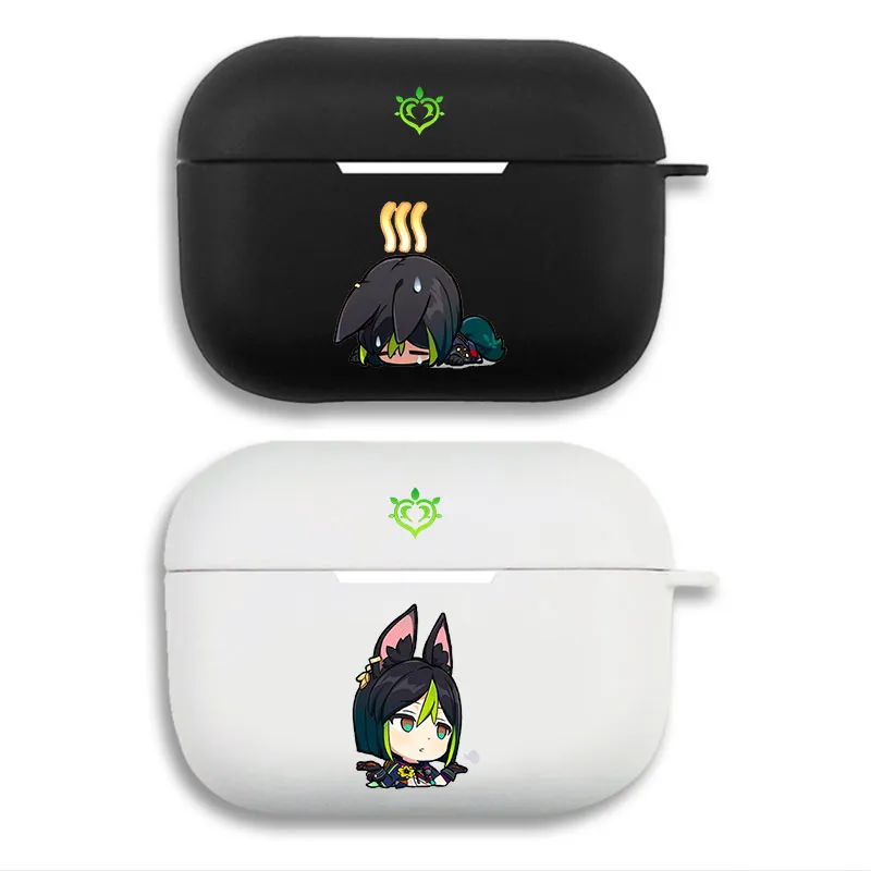Original God Tighnari - Cute Chibi Dendro Ranger Anime Game Printed Matte Silicone AirPods Case