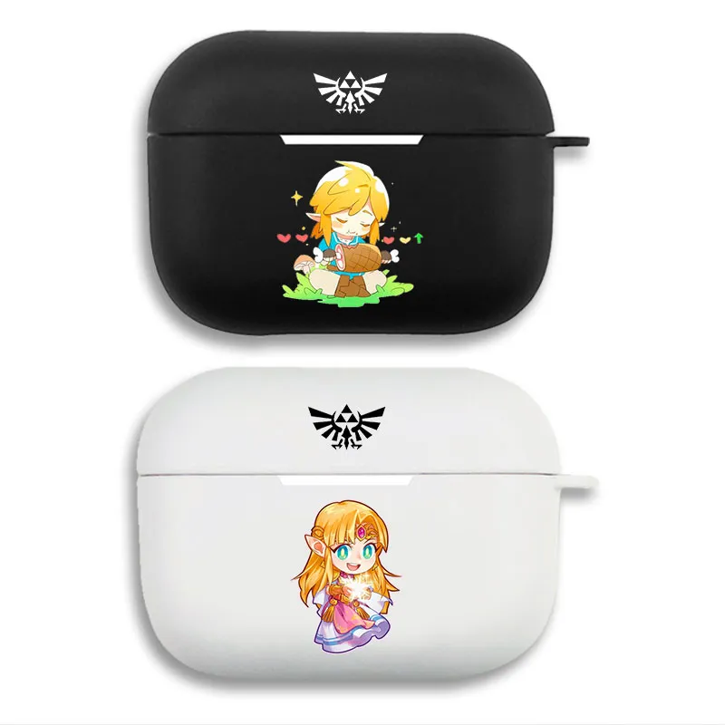 Hyrule Legend Link & Hyrule Legend - Chibi Princess & Hero Printed Matte Silicone AirPods Case
