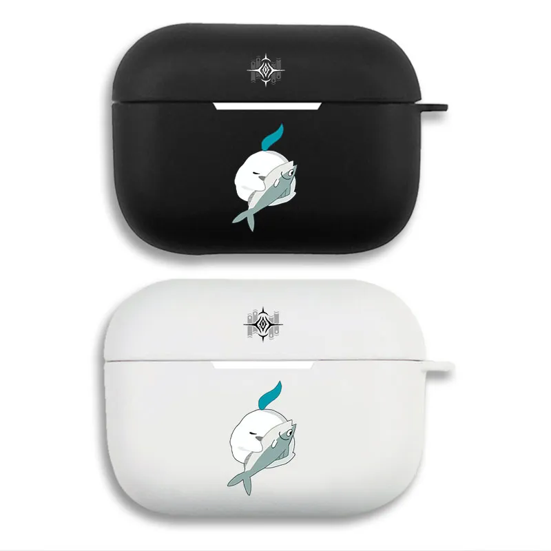 Original God Qingque Ditting Fish - Cute Anime Meme Printed Matte Silicone AirPods Case