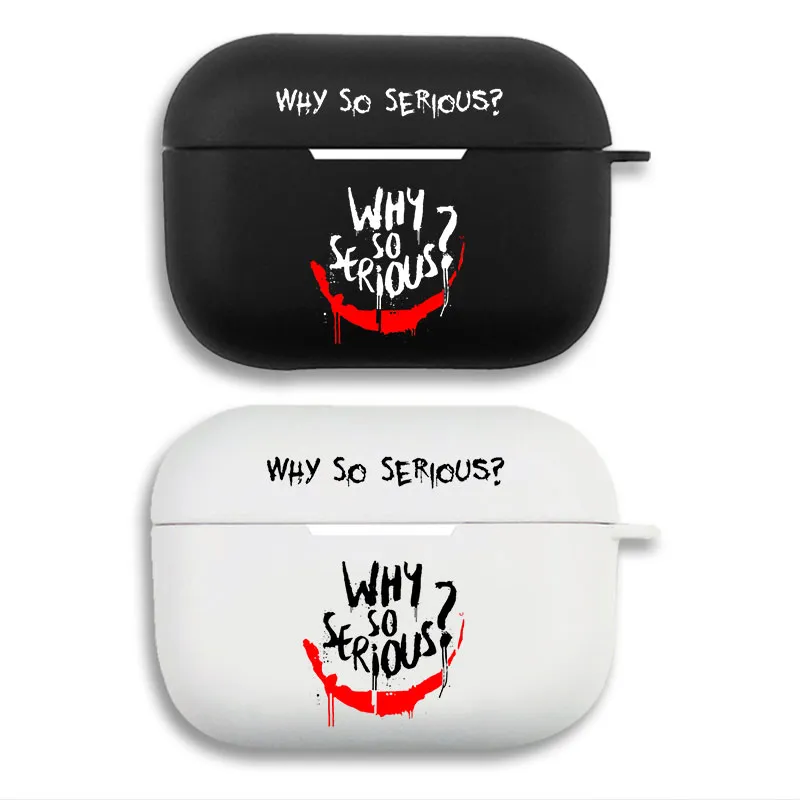 Joker Why So Serious - Iconic Movie Quote Printed Matte Silicone AirPods Case