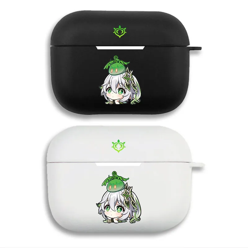 Original God Nahida & Dendro Slime - Chibi Graphic Print Matte Silicone AirPods Case