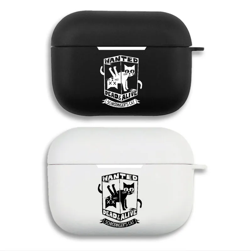 Schrodinger's Cat Wanted Dead and Alive - Funny Physics Science Geek Matte Silicone AirPods Case