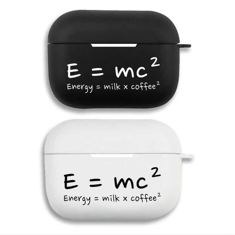 Funny Einstein Physics Equation E=mc2 Coffee Joke - Science Geek Gift Matte Silicone AirPods Case