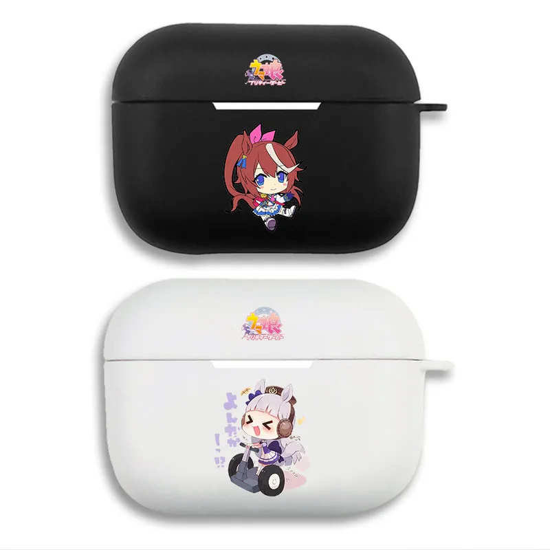 Uma Musume PrAlien Visitorty Derby Tokai Teio & Gold Ship Segway - Cute Chibi Anime Matte Silicone AirPods Case