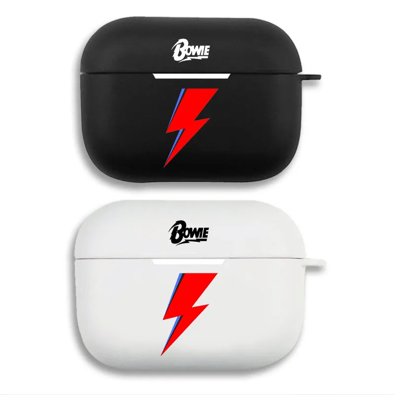 David Bowie Aladdin Sane Lightning Bolt - Classic Rock Music Matte Silicone AirPods Case