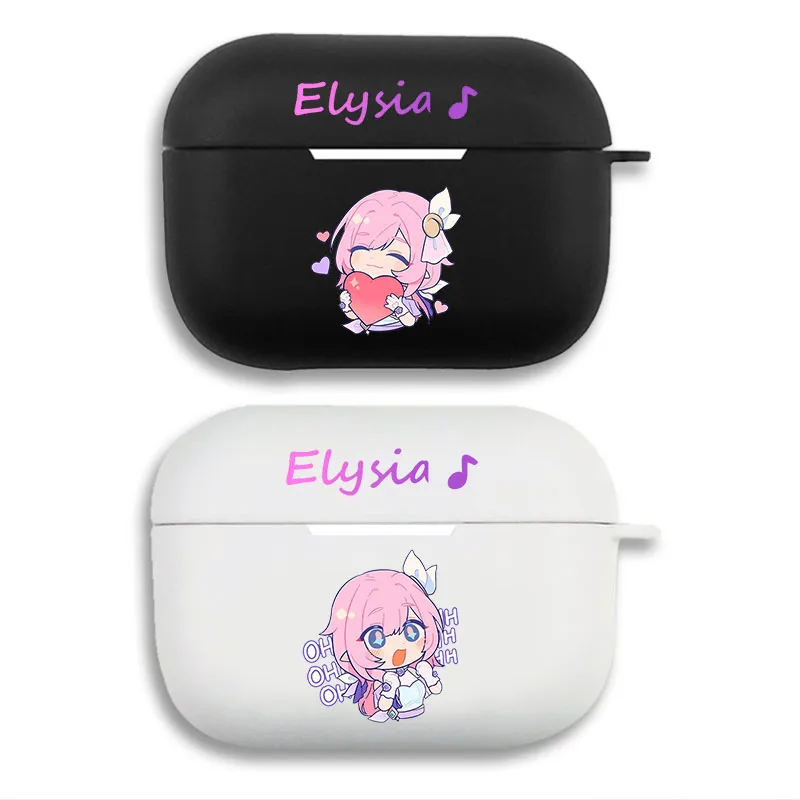 Original God Elysia Chibi Heart & Shocked - Cute Anime Matte Silicone AirPods Case