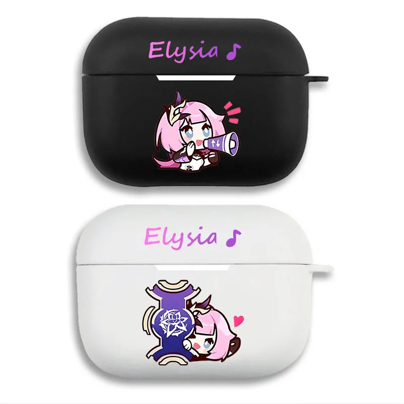 Original God Elysia Chibi Megaphone & Crystal - Cute Anime Matte Silicone AirPods Case