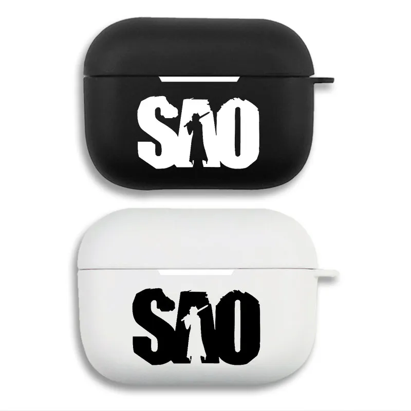 Sword Art Online Kirito SilhouAlien Visitorte Logo - Anime Matte Silicone AirPods Case