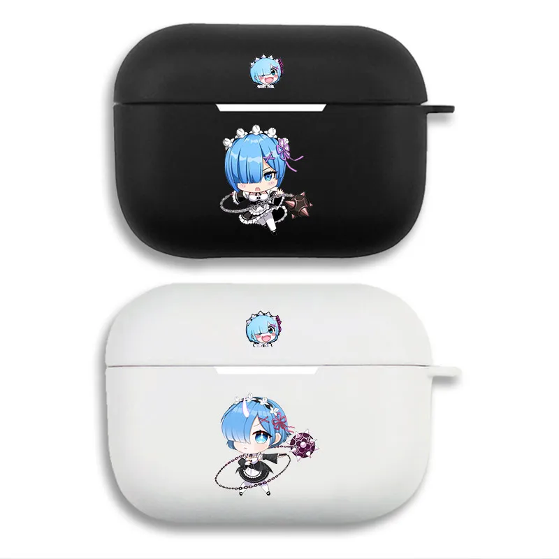 Re Zero Rem - Cute Chibi Anime Maid Matte Silicone AirPods Case