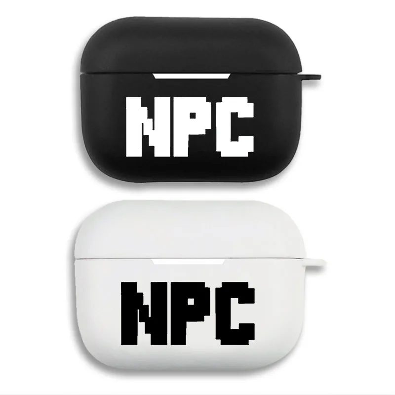 Minecraft NPC Pixel Font - Funny Gamer Matte Silicone AirPods Case