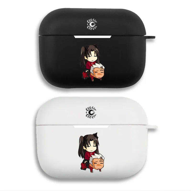 Fate Stay Night Rin Tohsaka & Archer - Cute Chibi Anime Matte AirPods Case