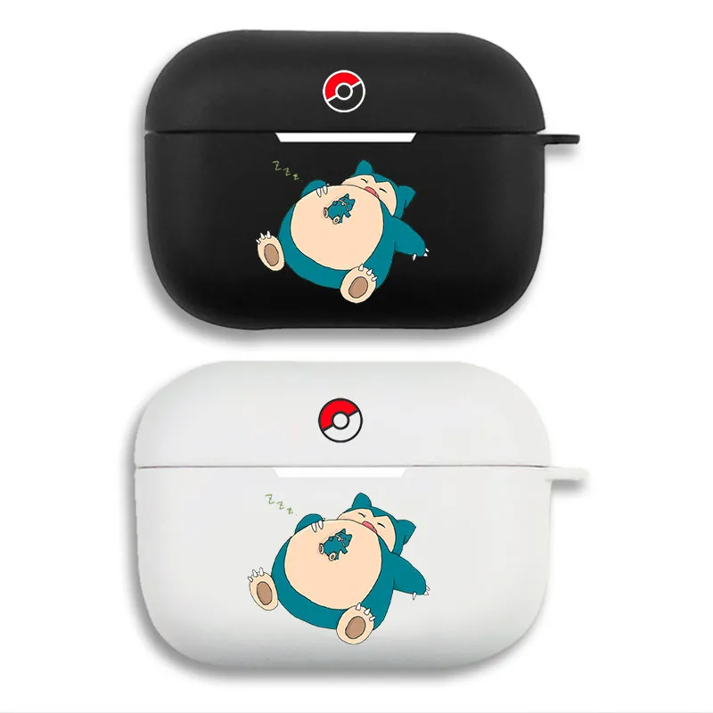 Creature Collection Snorlax Sleeping Graphic Print Matte Silicone AirPods Case