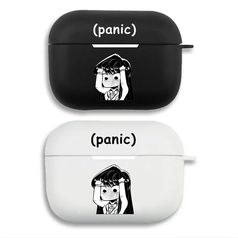 Komi Can't Communicate Shouko Komi - Cute Panic Chibi Anime Graphic Print Matte Silicone AirPods Case