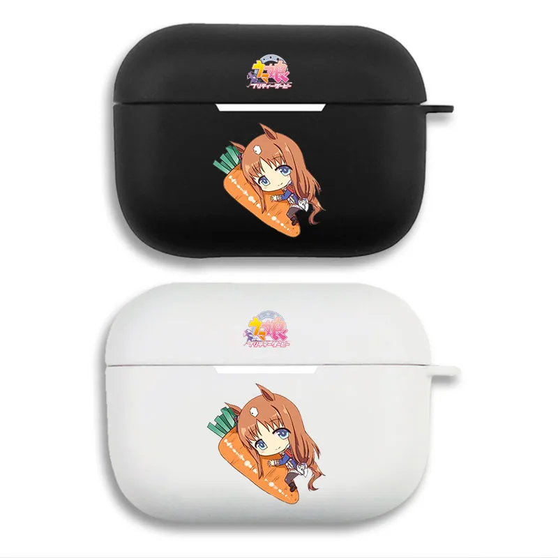 Uma Musume PrAlien Visitorty Derby Silence Suzuka - Cute Carrot Chibi Graphic Print Matte Silicone AirPods Case