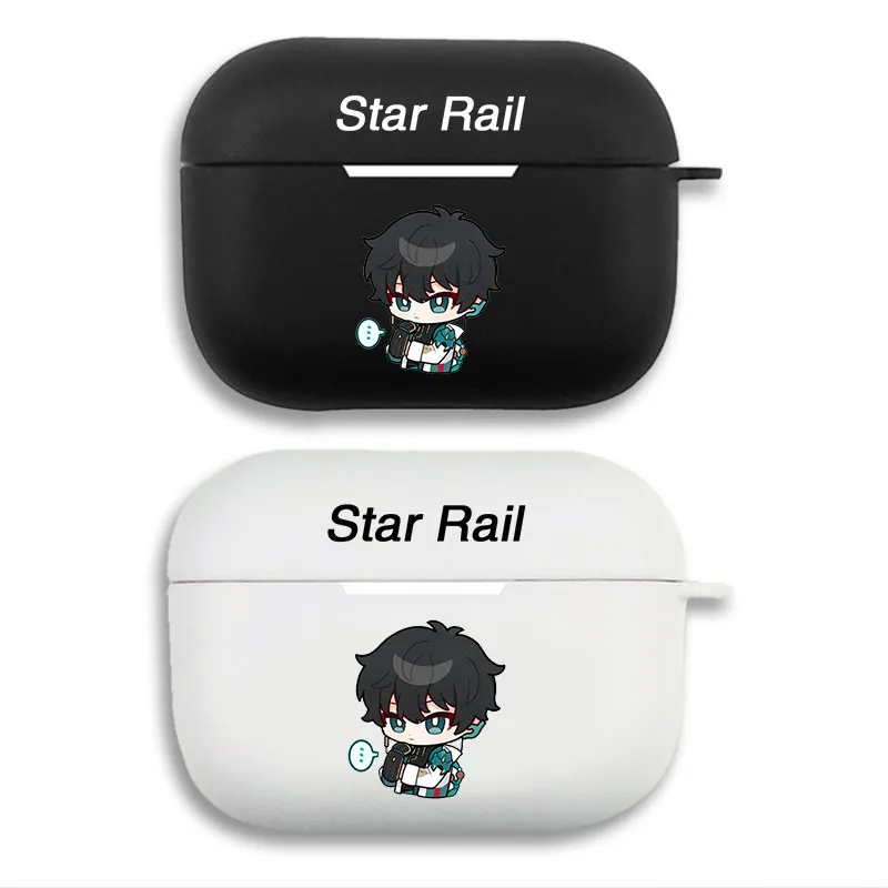 Original God Dan Heng - Cute Chibi Graphic Print Matte Silicone AirPods Case