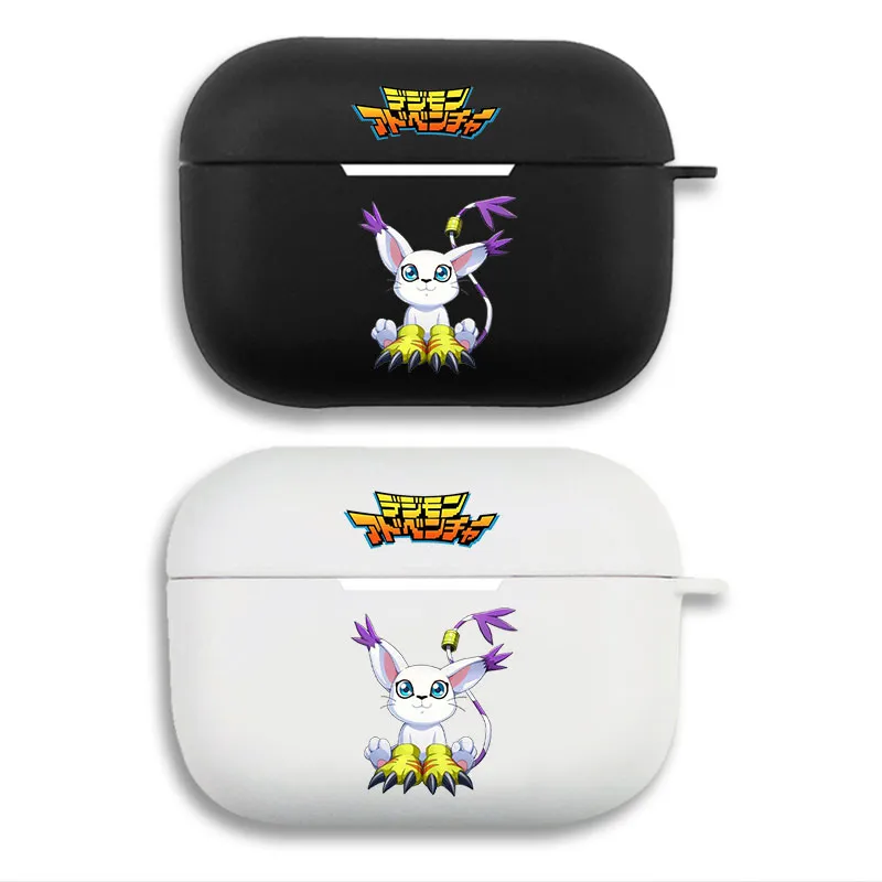 Digimon Adventure - Classic Gatomon Tailmon Graphic Logo Matte Silicone AirPods Case