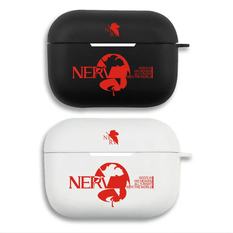 EVA Anime - Classic NERV Logo Red Leaf Matte Silicone AirPods Case