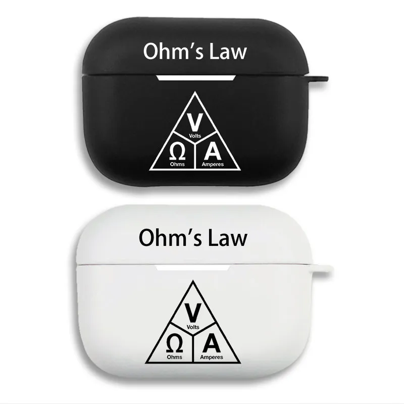 Physics Ohm's Law Voltage Resistance Current Triangle Matte Silicone AirPods Case