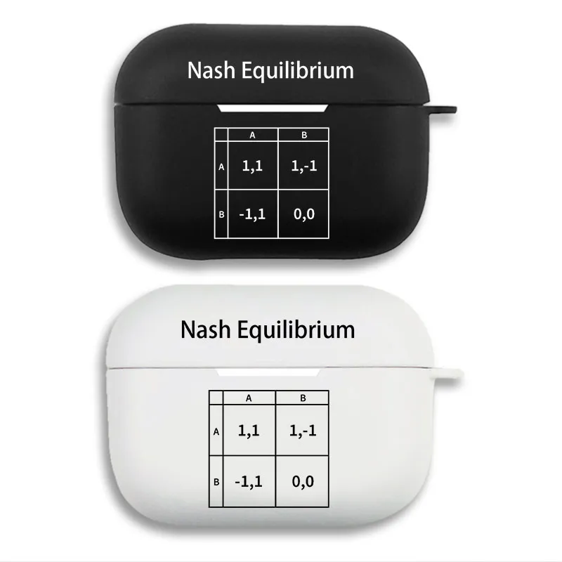 Economics Game Theory Nash Equilibrium Matrix Matte Silicone AirPods Case