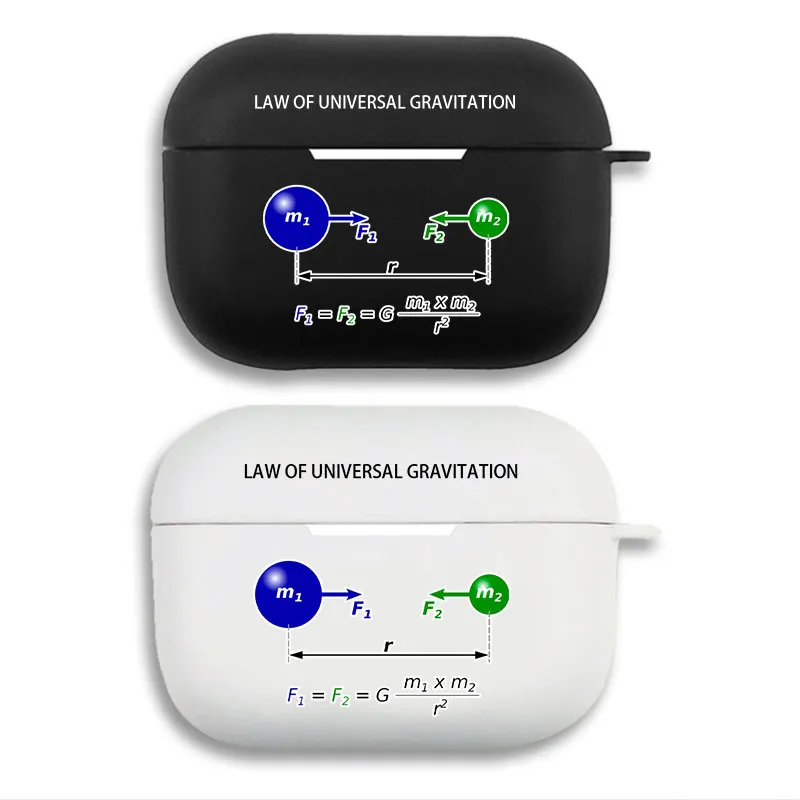 Physics Law of Universal Gravitation Formula Matte Silicone AirPods Case