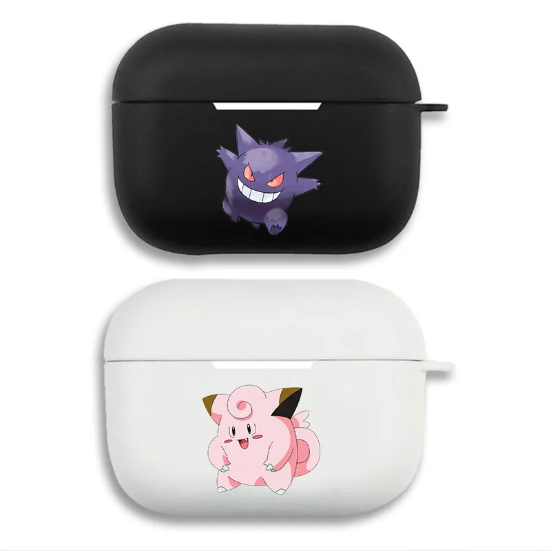 Creature Collection - Cute Gengar and Clefable Graphic Matte Silicone AirPods Case