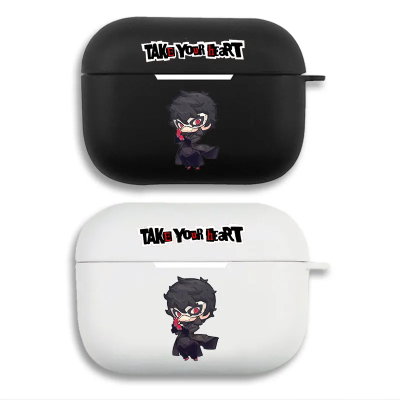 Persona 5 - Chibi Joker Take Your Heart Logo Matte Silicone AirPods Case