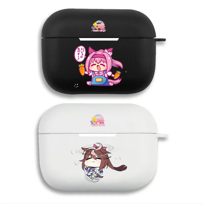 Uma Musume PrAlien Visitorty Derby - Cute Chibi Haru Urara and Tokai Teio Matte Silicone AirPods Case