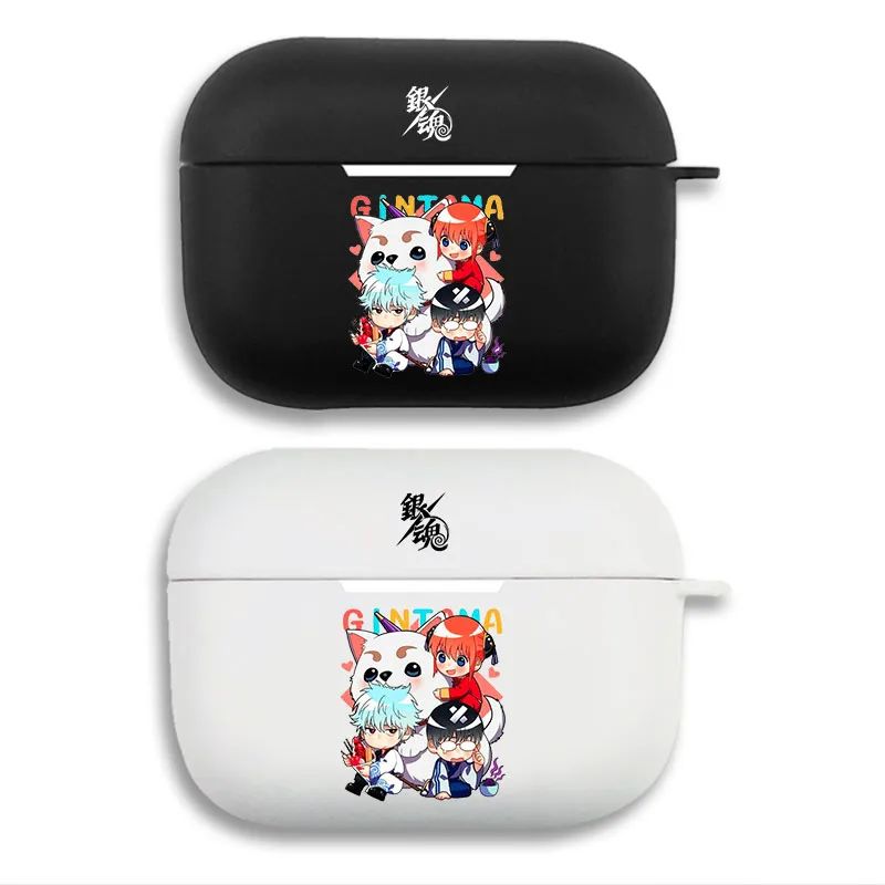 Samurai Parody - Cute Chibi Gintoki Shinpachi Kagura Sadaharu Matte Silicone AirPods Case