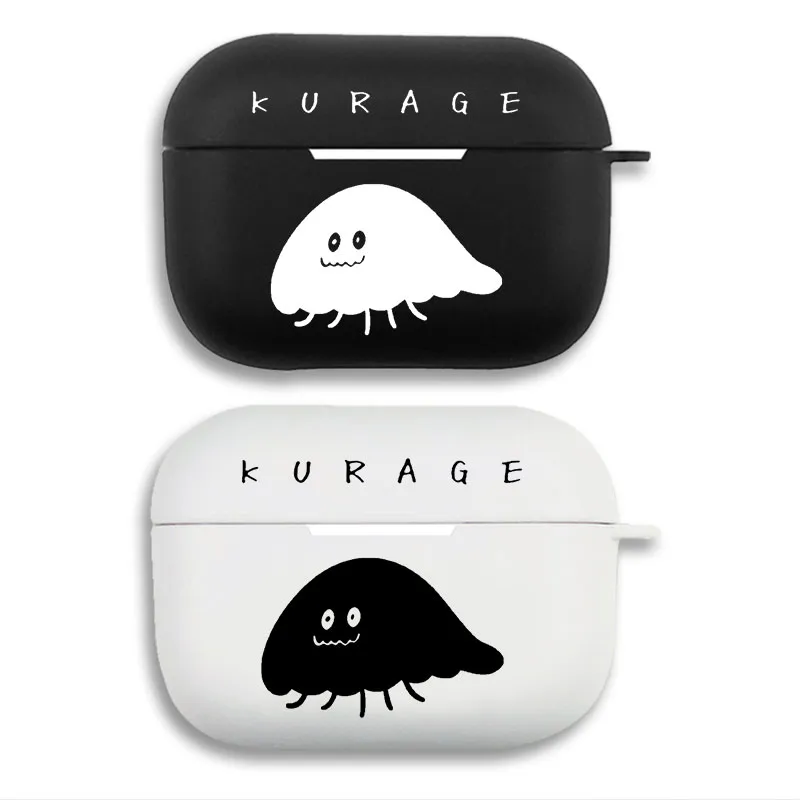 Kurage - Cute Ghost Jellyfish Logo Matte Silicone AirPods Case