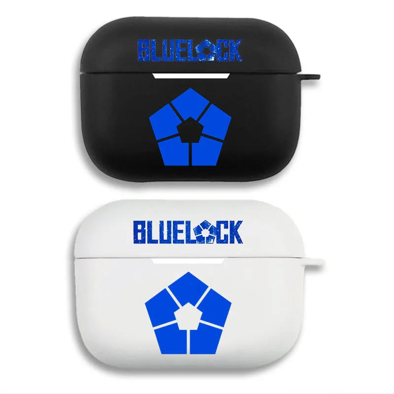 Blue Lock - Blue Pentagonal Soccer Logo Matte Silicone AirPods Case