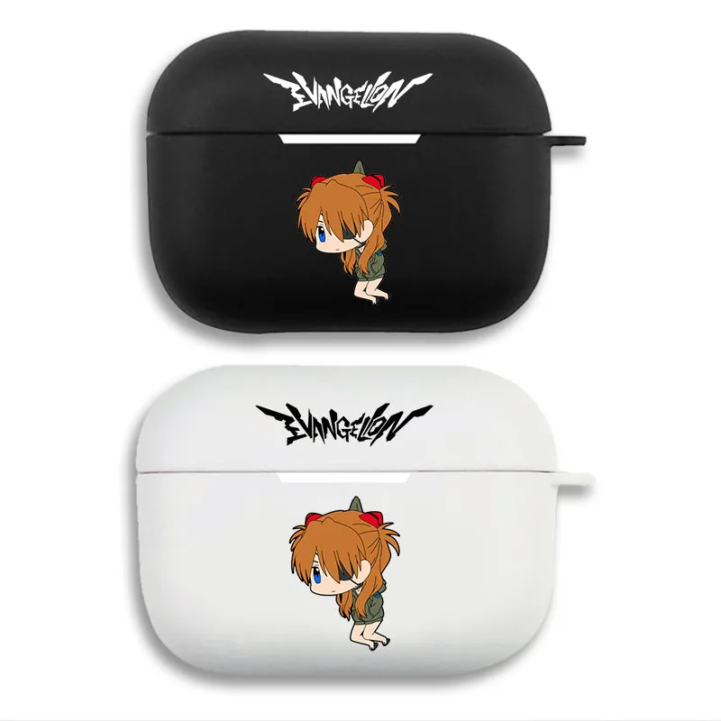 EVA Anime - Chibi Asuka Langley Shikinami Logo Matte Silicone AirPods Case