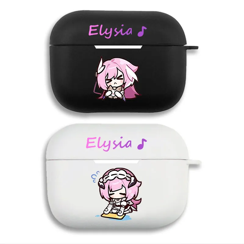 Original God Elysia - Cute Chibi Meme Pink Hair Girl Matte Silicone AirPods Case